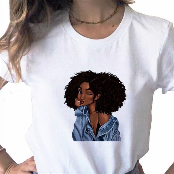 

cool melanin black girl print mens ladies casual basis o collar white short sleeve shirt,drop ship, White;black