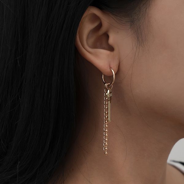 

jewelry atmosphere fresh chain simple key pendant earrings for women, Silver