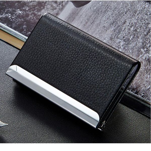 

bycobecy magnetic card bank cases 2019 name card holder aluminum pu leather 2020 business pocket holder case box qylmov