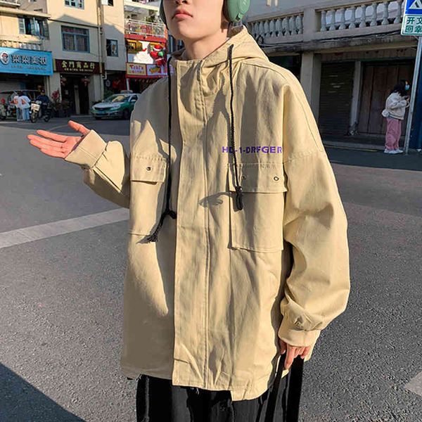 

men's jackets japonÃªs bonito jaquetas masculino primavera outono solto rua com capuz cor sÃ³lida oversize preto hoodies masculina mrtj, Black;brown
