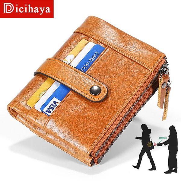 

wallets men wallet genuine leather short male multifunctional cowhide purse coin pocket po card holder zipper hasp bag, Red;black
