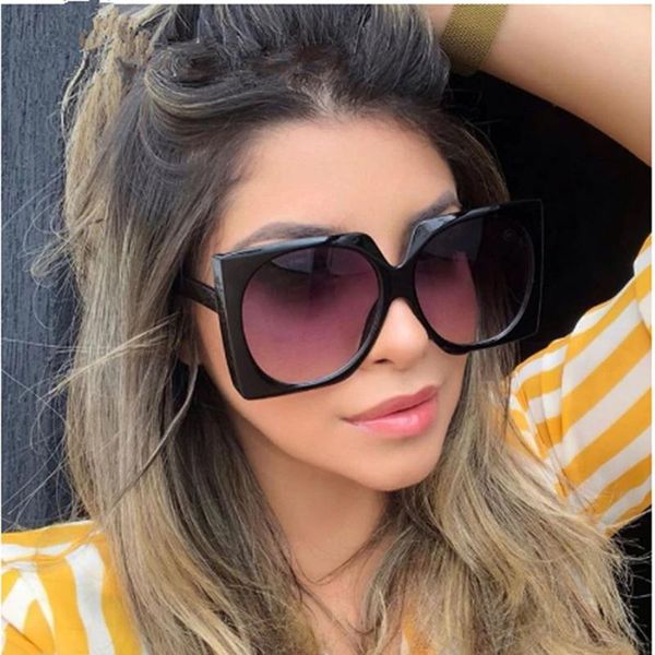 

sunglasses large women's vintage oversized square shades big frame pink gradient sun glasses men female uv400, White;black