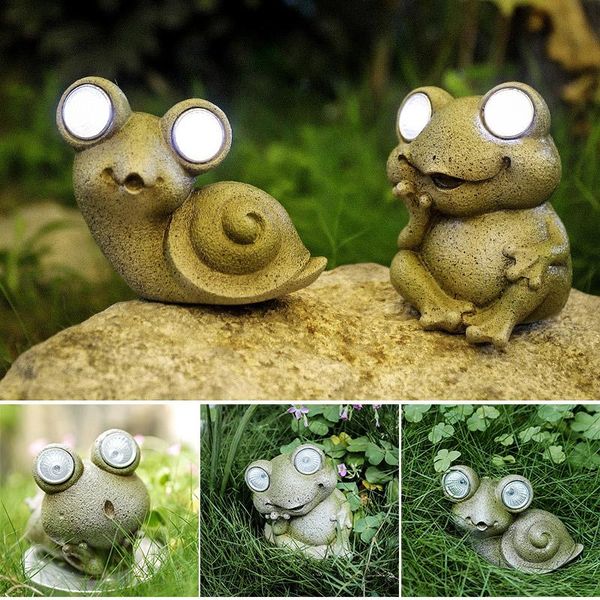 

garden decorations lovely frog snail lawn ornament solar animals resin statue for outdoor courtyard decoration sec88