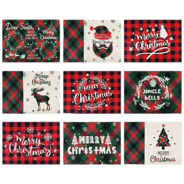 

mats & pads 1pc 33x44.5cm christmas dining table linen mat placemat kitchen accessories party supplies dinner tableware decor