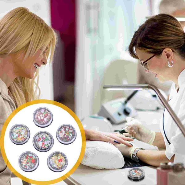 

nail drill & accessories 6 boxes xmas diy decors 3d charms art ornaments for home salon