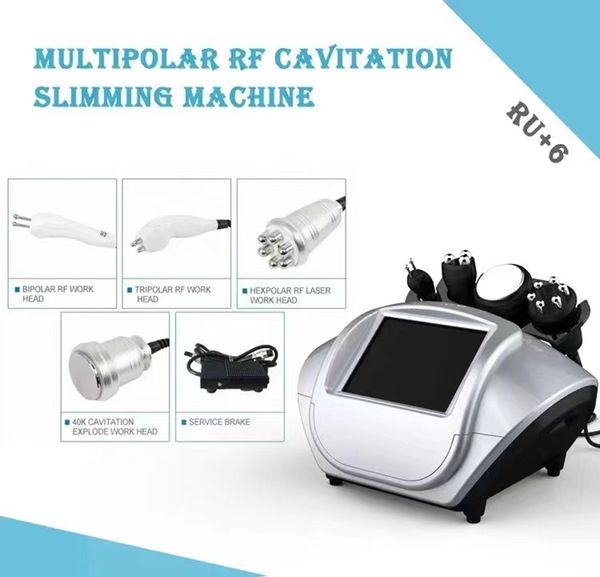 Tela de toque 4 em 1 cavitação ultra-sônica RF 40K ultra-som bipolar multipolar sixpolar corporal máquina de emagrecimento para salão