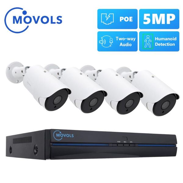 

movols 5mp poe security camera system 8ch h.265 ai two way audio nvr kit 5mp outdoor ip camera cctv video surveillance nvr set