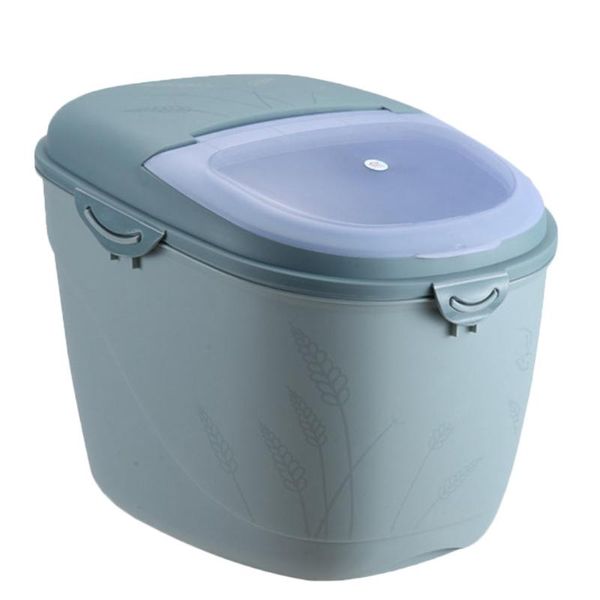 

storage bottles & jars 1pc sealing rice box kitchen bucket waterproof container (blue)
