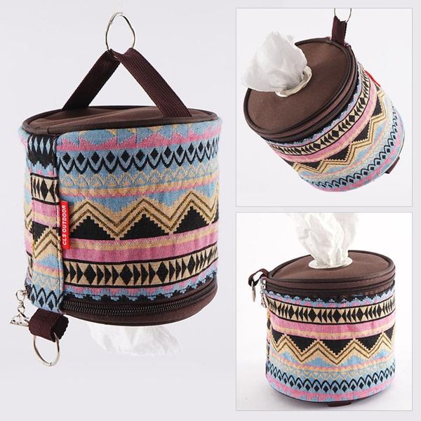 

storage bags portable foldable national style hanging holder outdoor camping tissue box toilet paper case