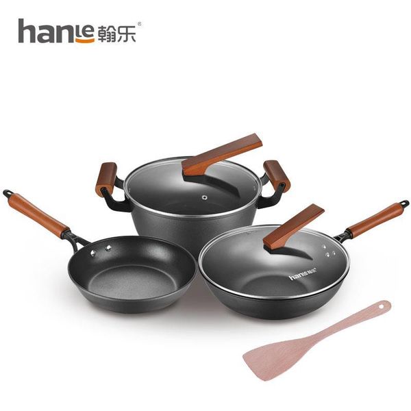 

pans hanle hl-t03 zhihong xiaoxin frying pan six piece set with shovel