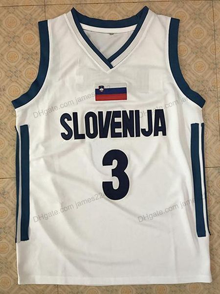 

custom #3 goran dragic team slovenija basketball jersey stitched white any name and number size xs-3xl 4xl 5xl 6xl ncaa jerseys, Black;red