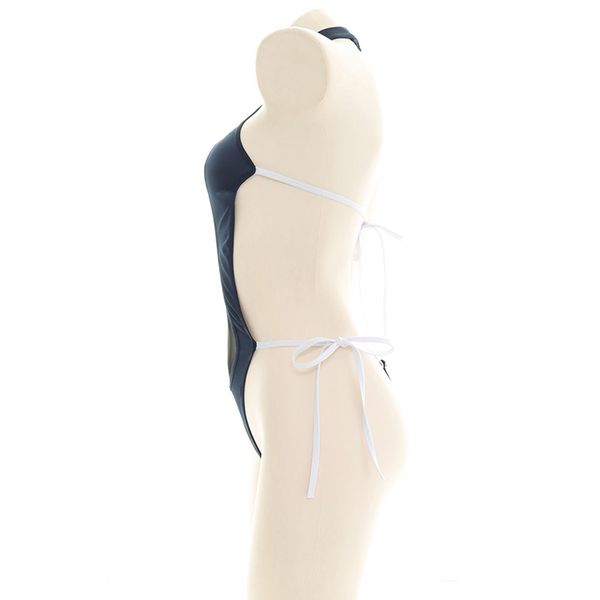 

sexyy mesh hollow open chest blue bodysuit bandage backless erotic costumes japanese school girl role play clothing, Red;black