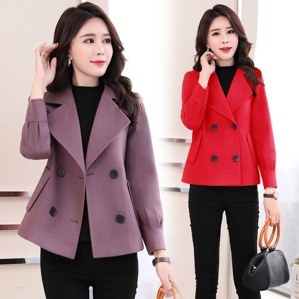 

women's wool coat female autumn korean version of the new wild casus woolen short men's clothing o6yp, Black