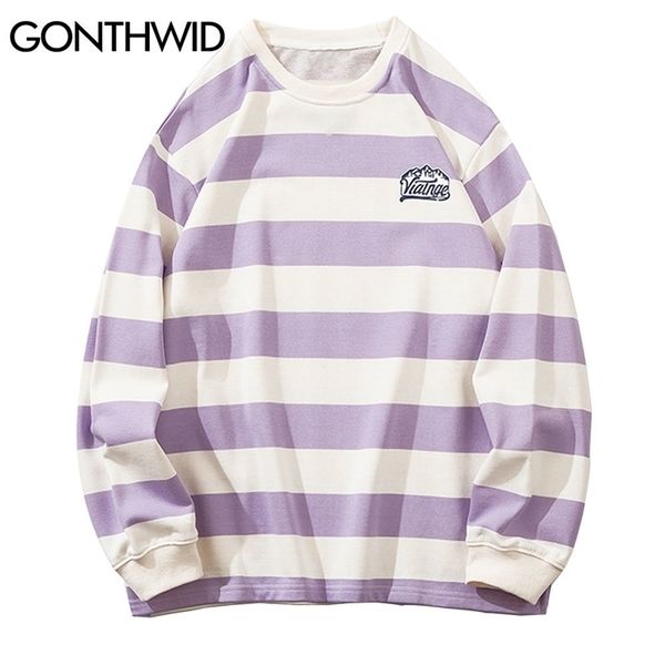 

gonthwid harajuku color block stripes hoodies sweatshirts streetwear mens hip hop fashion casual pullover sweat shirts 201128, Black