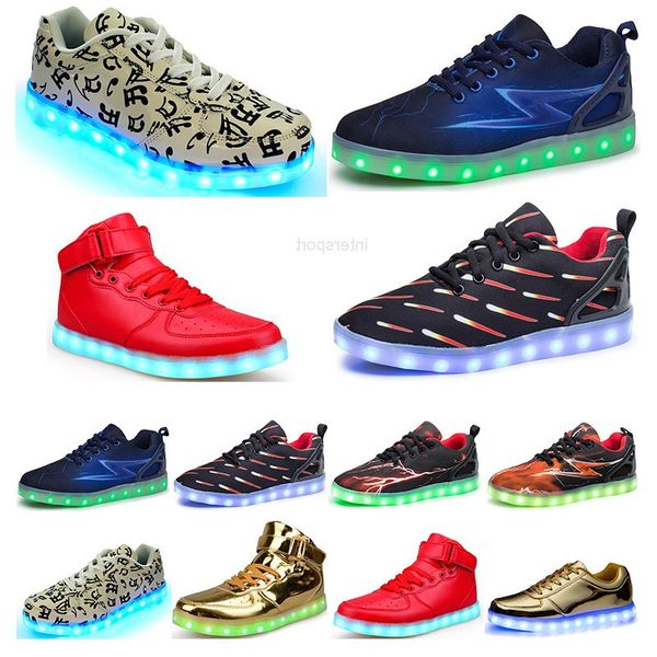 

casual luminous shoes mens womens big size 36-46 eur fashion breathable comfortable black white green red pink bule orange two 9318qm