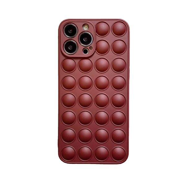 Custodie per telefoni cellulari in silicone antistress rosa push 3D rosa caldo per iPhone 13 12 Pro Max XR XS