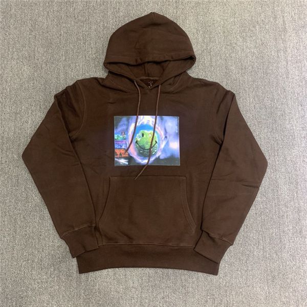 

2021 new travis scott bleached brown hoodie women men cactus jack pullover hooded sweater clothing clothes 4o0z, Black