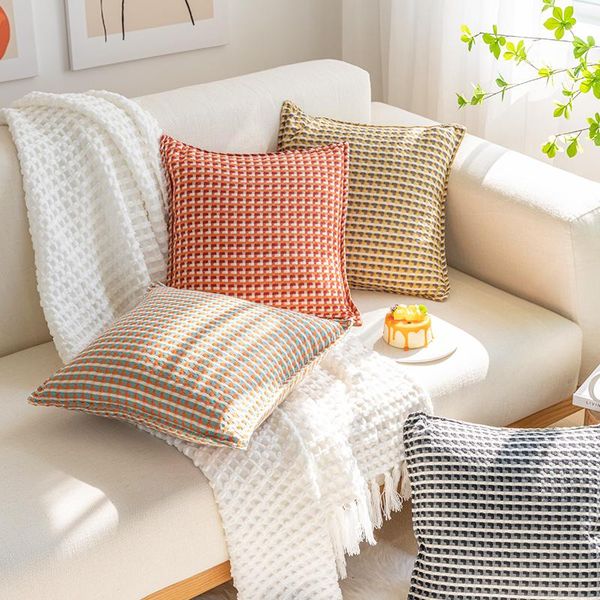 

cushion/decorative pillow nordic houndstooth cushion cover 45x45cm melange weaving home decoration pillowcase for car sofa bed living room