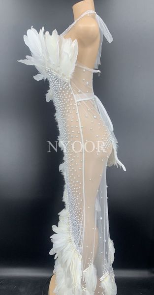 

women strapless halter bandage dress mesh stage feather dress bodycon vestidos club celebrity evening birthday party dress, Black;red