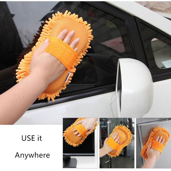 

auto microfiber towel car cleaning wash brush home room clean washing sponges gadgets zm56