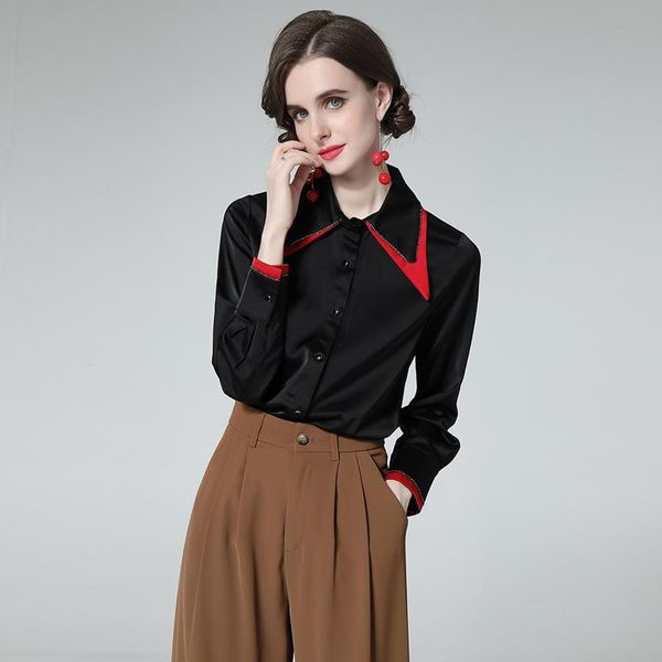 

women's two piece pants women set blouses with solid office lady full sleeve single breasted 2021 elegant winter, White
