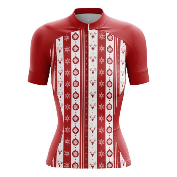 

men's t-shirts christmas women cycling jersey red outdoor keep warm bicycle clothing striped print slim short sleeve bike top, White;black