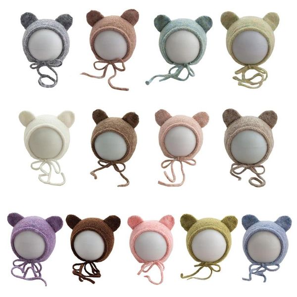 

caps & hats baby cute ears knitting hat handmade crochet beanies cap born pography props bonnet for infants po shooting, Yellow