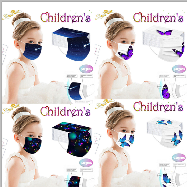 

95%filtration efficiency butterfly blossom pattern printing disposable face masks dustproof prevention influenza face mouth mask