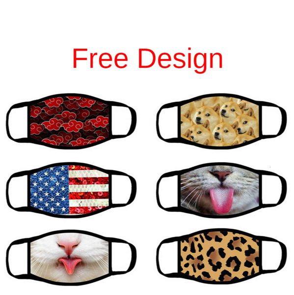 

3d printing black dust-proof hanging ear personality spoof breathable mask