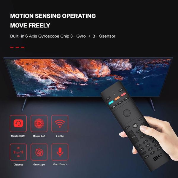 

2.4g wireless air mouse voice remote for pc projector android tv box stb g40s electronic smart home accessories controlers