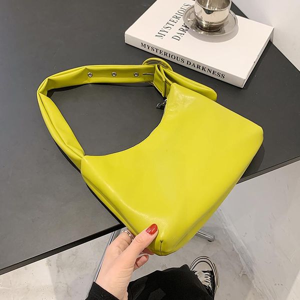 

cross body candy color small pu leather armpit bag for women 2021 solid simple shoulder handbags female travel fashion purses