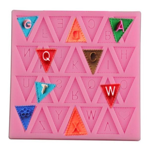 

letters mold triangle alphabet silicone baking mould cupcake decorating tool fondant candy chocolate gumpaste