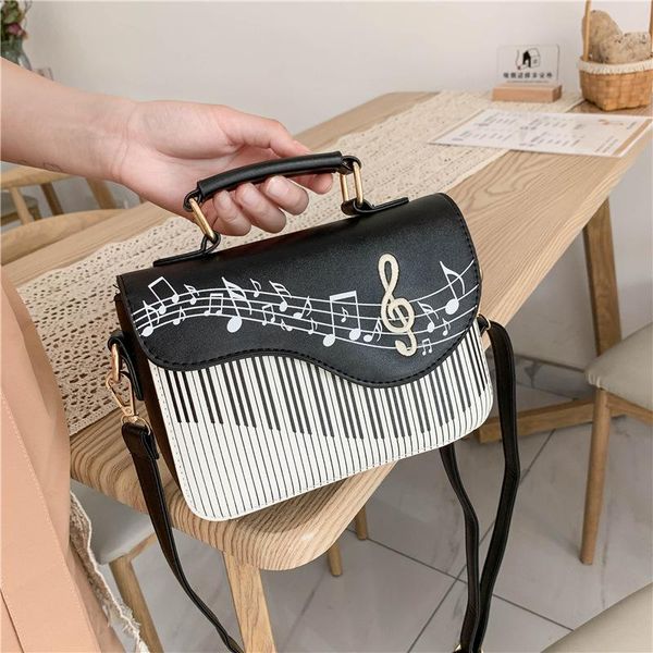 

evening bags embroidered piano keys square tote bag 2021 pu leather women's designer handbag small shoulder messenger