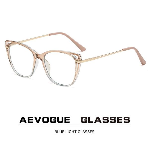 

sunglasses aevogue cat eye glasses of women anti blue light retro fashion accessories eyewear mirror frame ae1101, White;black