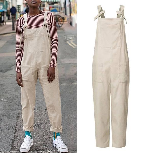

celmia fashion jumpsuits women corduroy long rompers spaghetti straps harem pants pockets casual loose overalls plus size, Black;white