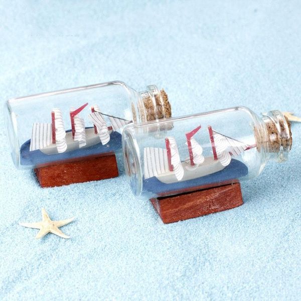 

decorative objects & figurines 5pc mediterranean pirate ship wishing bottle sailing boat drift micro landscaping nautical decor fairy garden