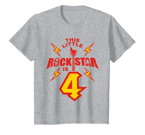

kids 4th birthday boys rockstar t-shirt rock music 4 year old, White;black