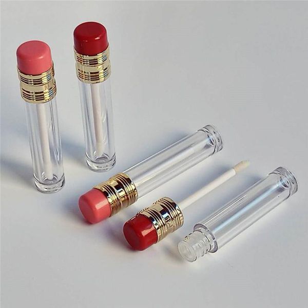 

storage bottles & jars 10/30/100pcs cute 5ml empty lip gloss tube with wand clear pencil shaped lipgloss tubes red lipstick refillable