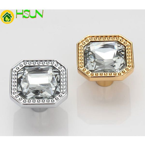 

sparkle glass knobs crystal dresser drawer knobs pulls handles gold silver clear square modern cabinet knobs pull handle