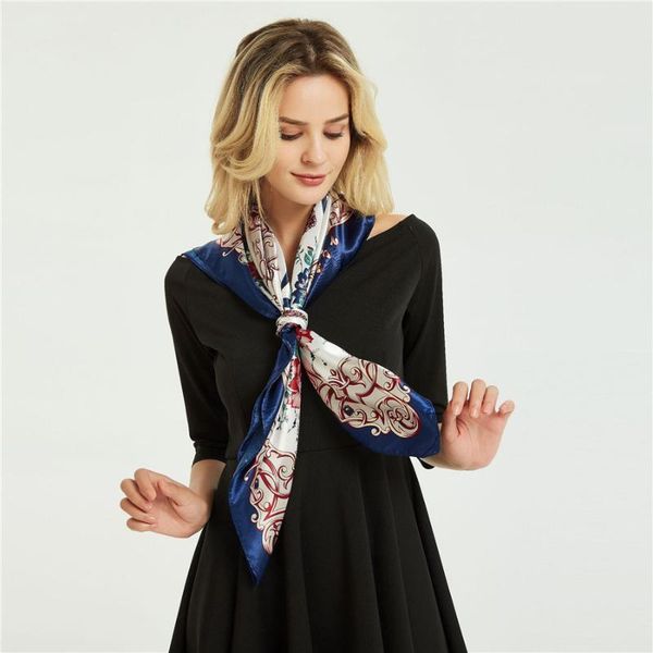 

scarves floral silk feeling polyester square foulard large pashmina summer shawl beach echarpe fashion kerchief green, Blue;gray
