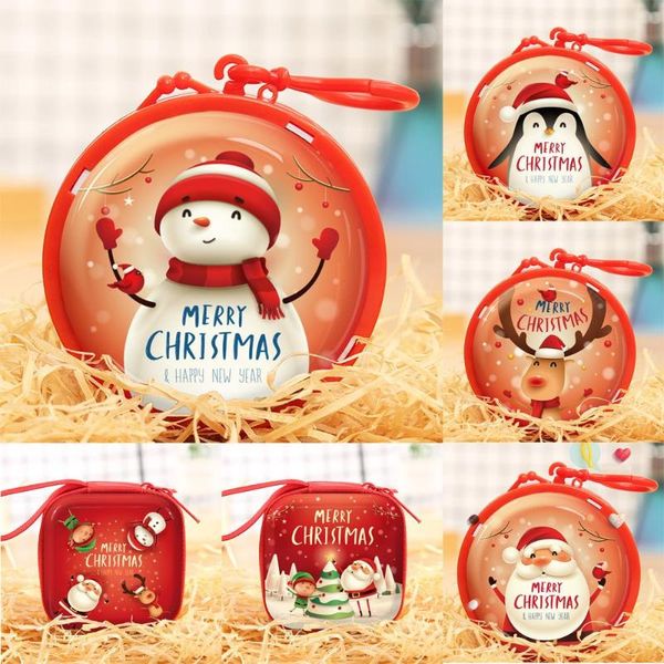 

christmas decorations zipper happy years gift kids coin holder case money wallet ornament mini purse