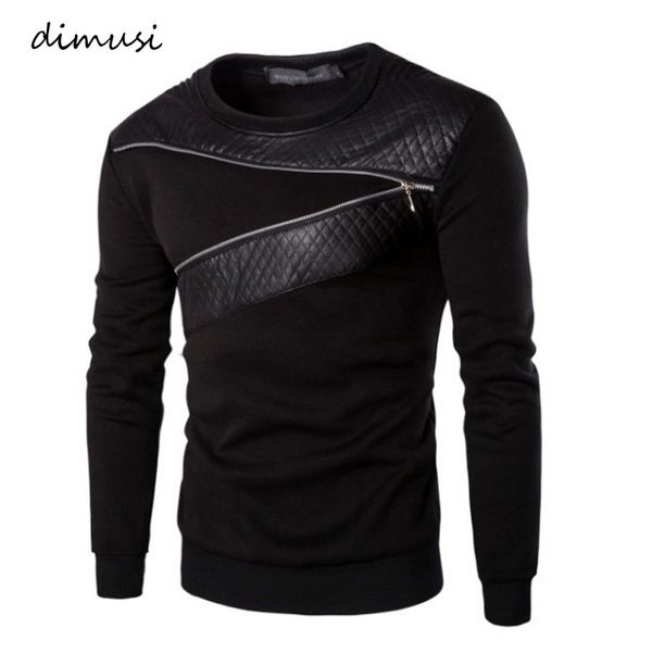

leather patchwork hoodies men zipper decoration long sleeve sweatshirt men's leisure hoodie clothes 4xl 5xl kg-263, Black