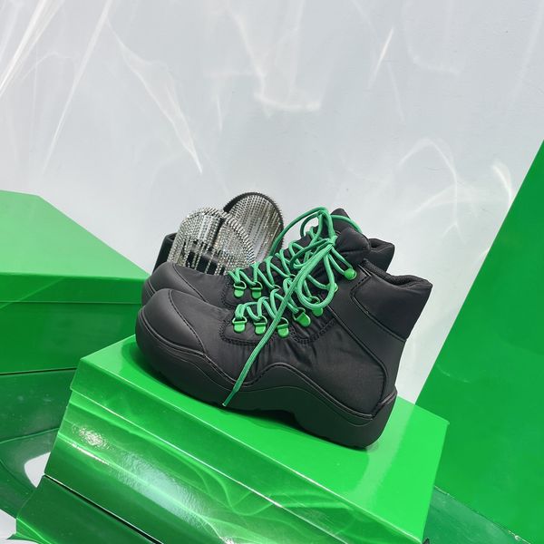 

fashion women rainboots autumn and winter hiking boots 2021 designer shoes high sneakers nylon waterproof cloth size 35-40 xx-0403, Black