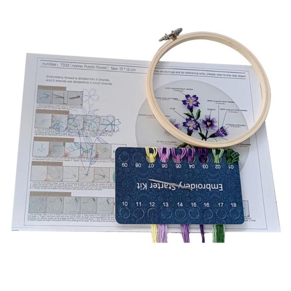 

other arts and crafts sewing for beginners embroidery kit organza cloth with hoop adults cross stitch floral pattern home decor needlework p