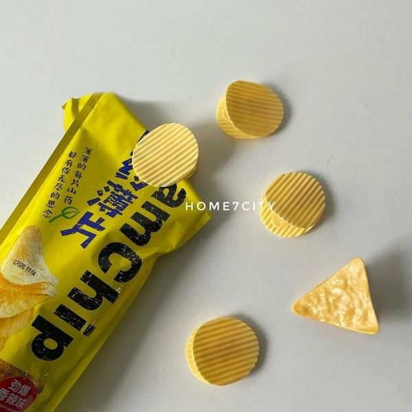 

bag clips 5pc cute yellow potato chip clip storage stationery school supplies food kitchen items gadgets