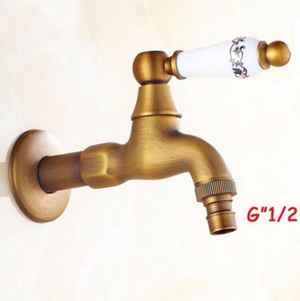 

antique bibcocks faucet use for garden & bathroom wall mounted washing machine with ceramic handle outdoor tap1