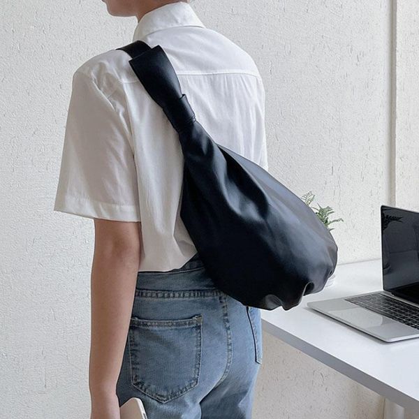 

evening bags korean women's bag fashion messenger design single shoulder wrinkled soft leather bucket