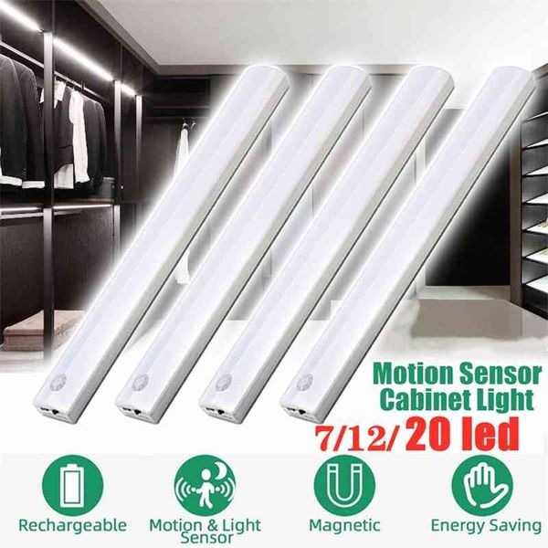 

portable wireless pir motion sensor infrared induction lamp super bright light bar for closet cabinet wardrobe stairway