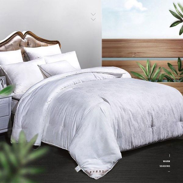 

comforters & sets 100%silk natural filler quilt winter summer 2/3/4 kg silk blankets exquisite manual satin jacquard comforter accept custom