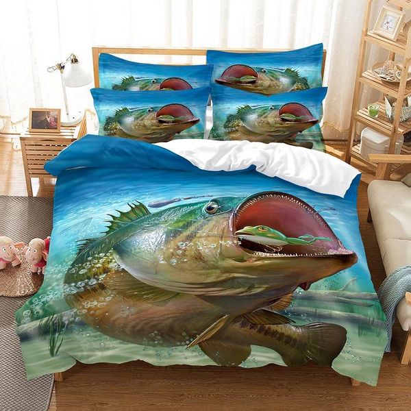

bedding sets big fish set digital three piece pillow case quilt cover